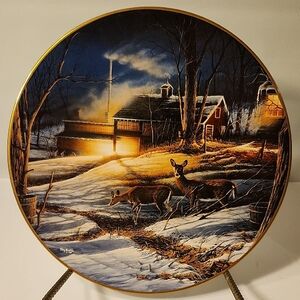 Terry Redlin "Night Mapling" Limited Edition Collector Plate, Hadley House 1993